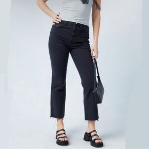 NWT PacSun Eco Stretch Black High Waisted Cropped Bootcut Jeans, 26
